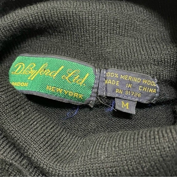 D. Byford Ltd 100% Merino Wool Woman's Black Turtle Neck Sweater Size M - Picture 5 of 6